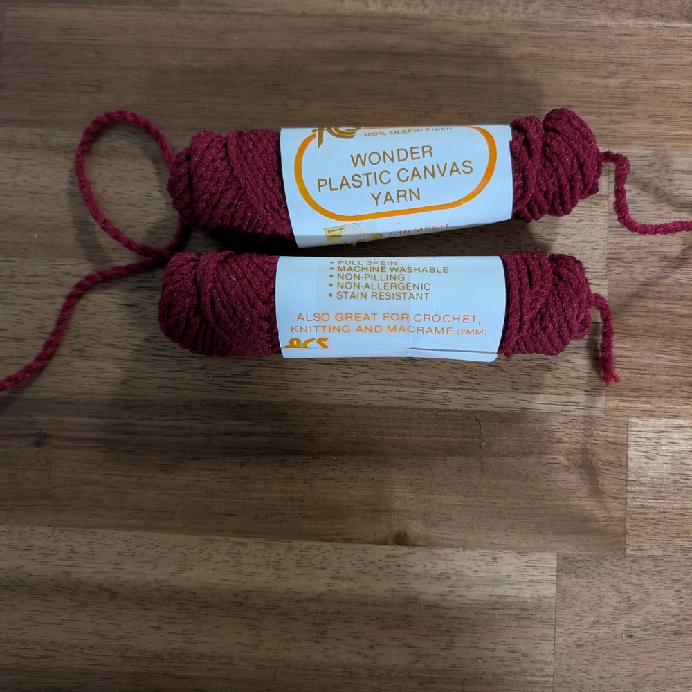 Wonder Plastic Canvas Yarn in Red